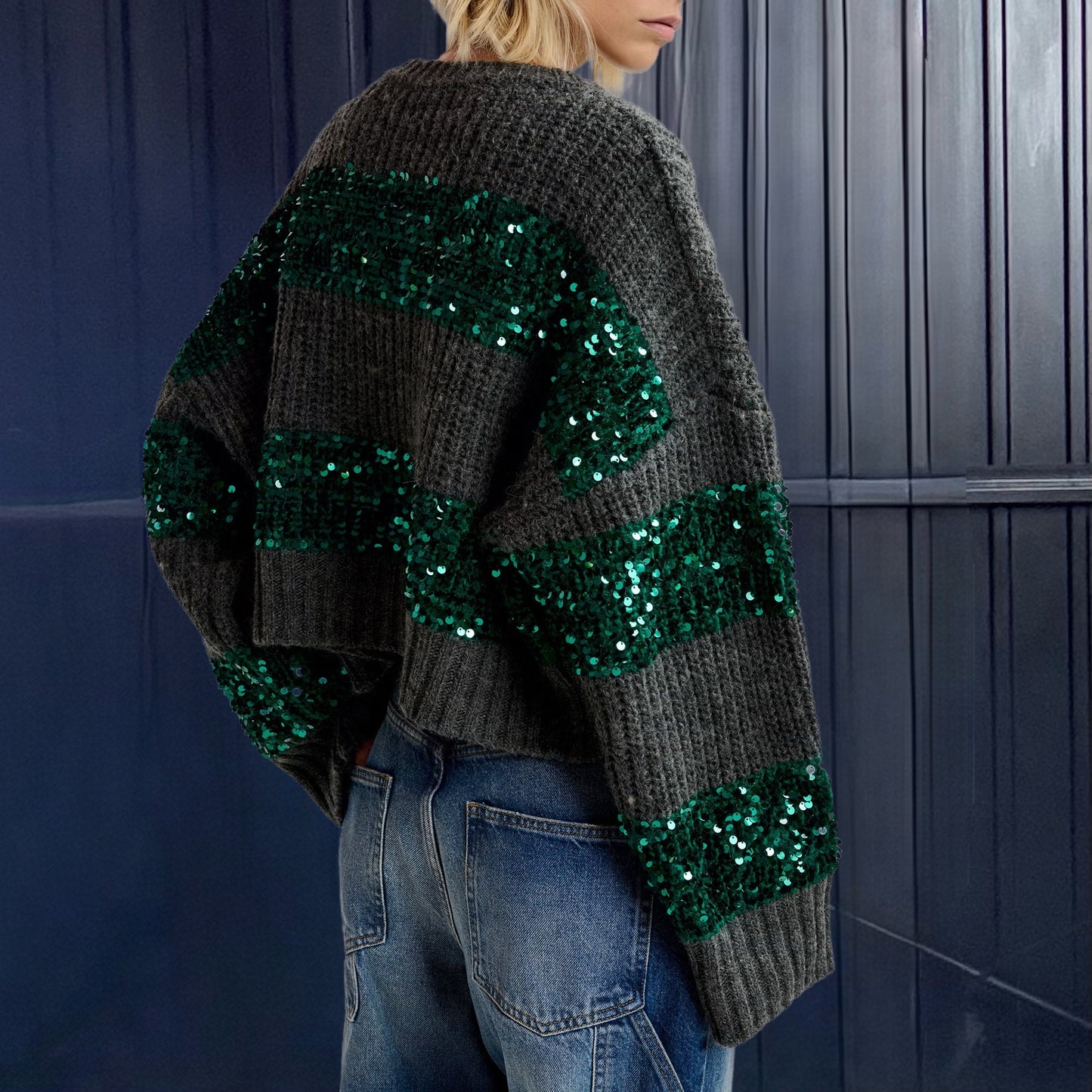ESSENTIEL ANTWERP alpaca blend sequin sweater - S