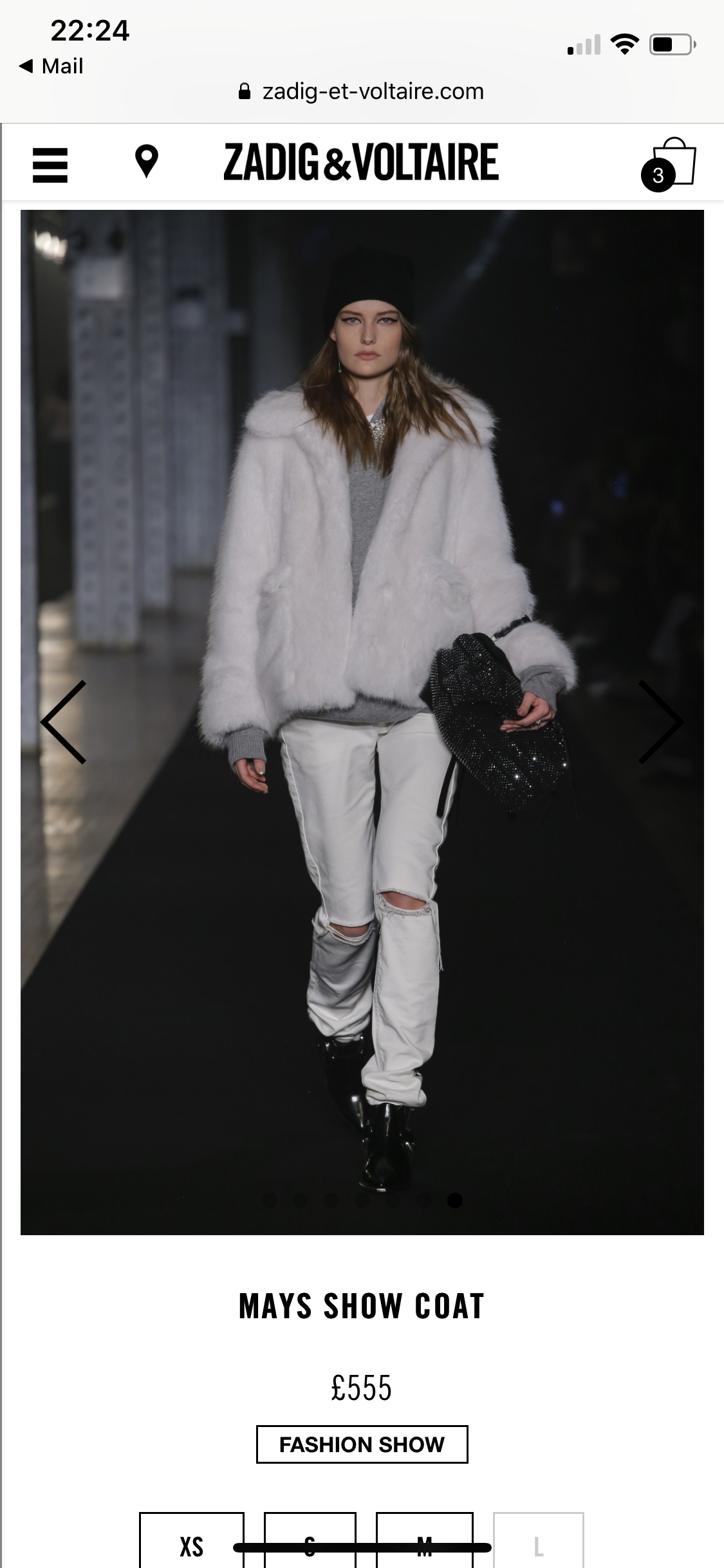 ZADIG & VOLTAIRE faux fur jacket (runway) - white (size S)