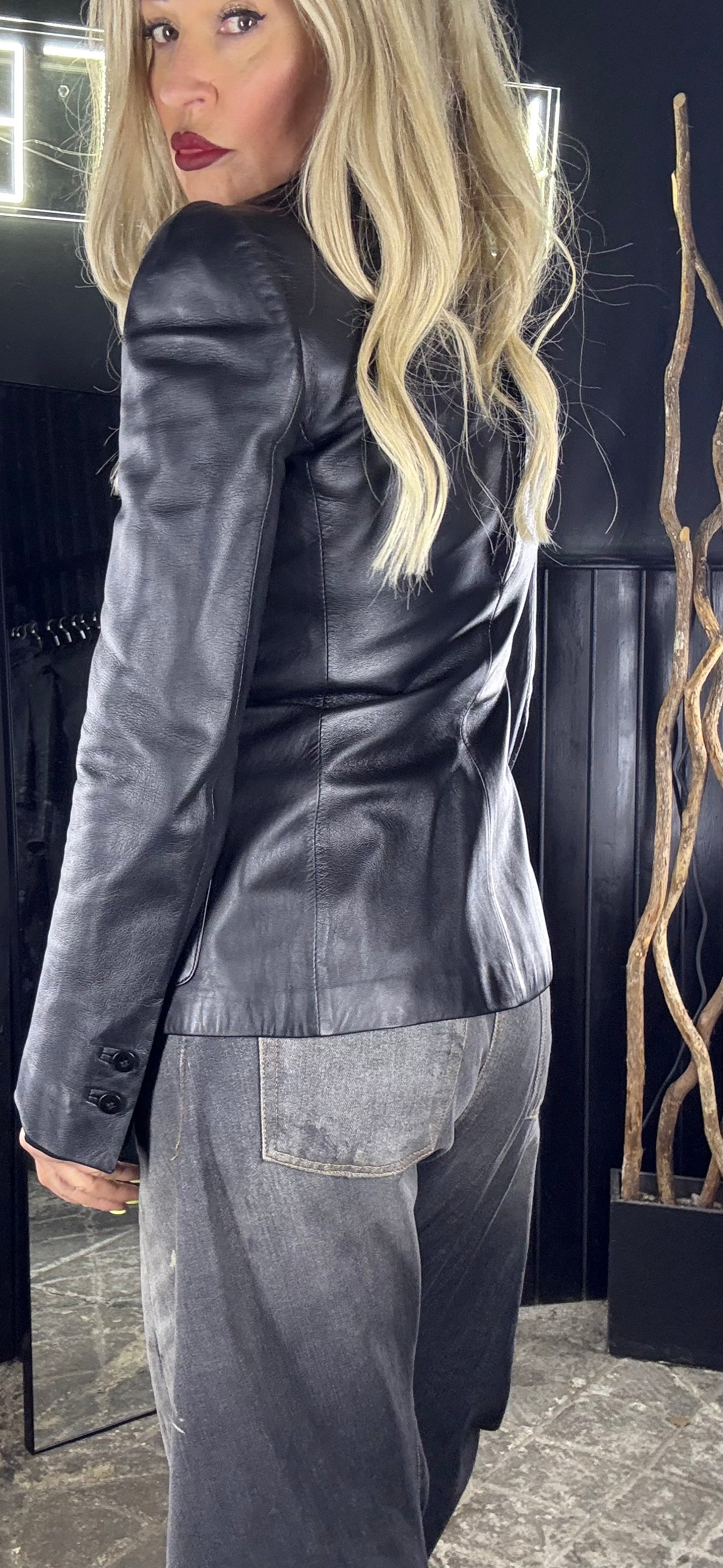 ARMANI leather jacket - IT40 (UK8-10)