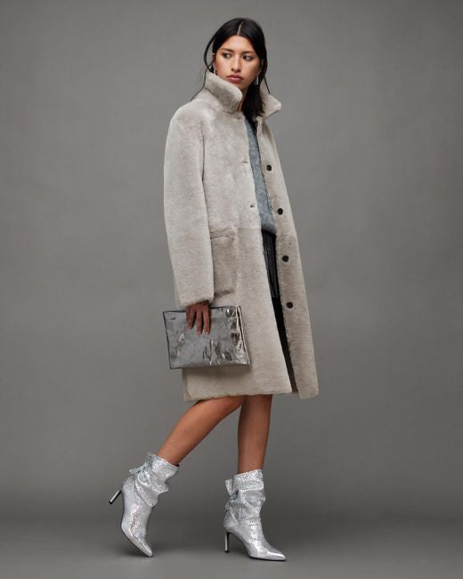 ALLSAINTS Serra reversible sheepskin coat - size M (UK8-10)
