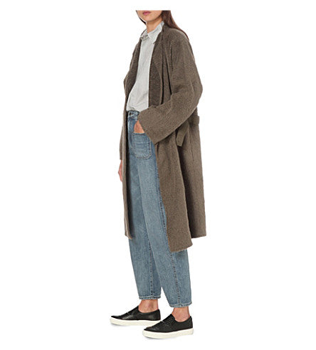 HELMET LANG alpaca cashmere coat - size P (UK6-10)