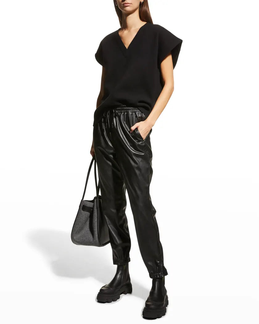 PAIGE ‘Vivette’ faux-leather jogger style trousers - L (UK10-14)
