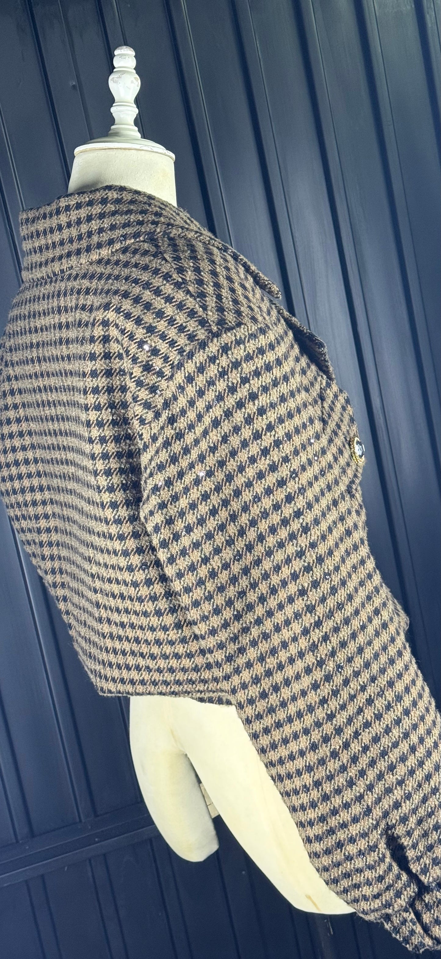 ALESSANDRA RICH tweed sequin embellished bomber - UK6