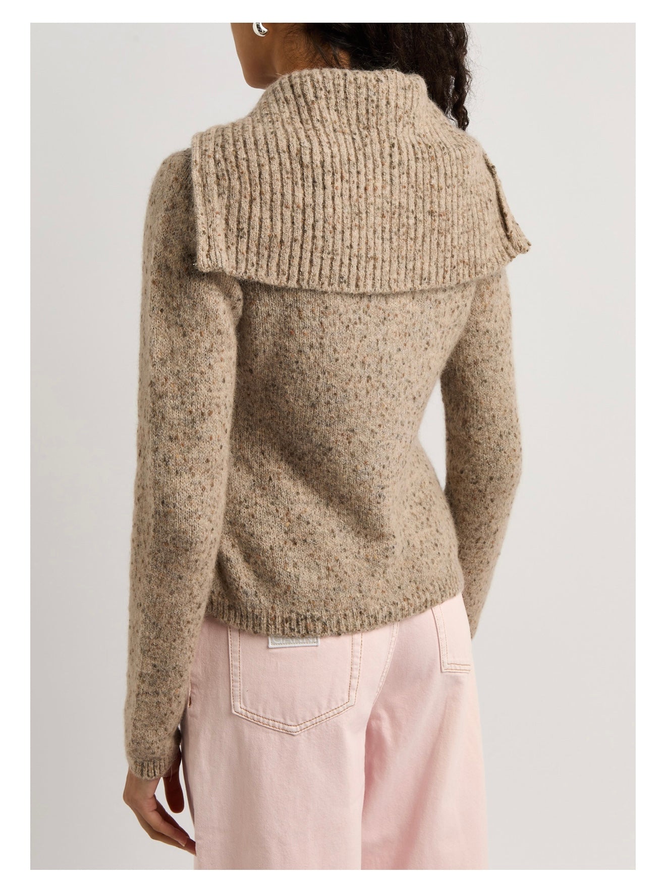 GANNI ribbed bouclé alpaca blend cardigan - L