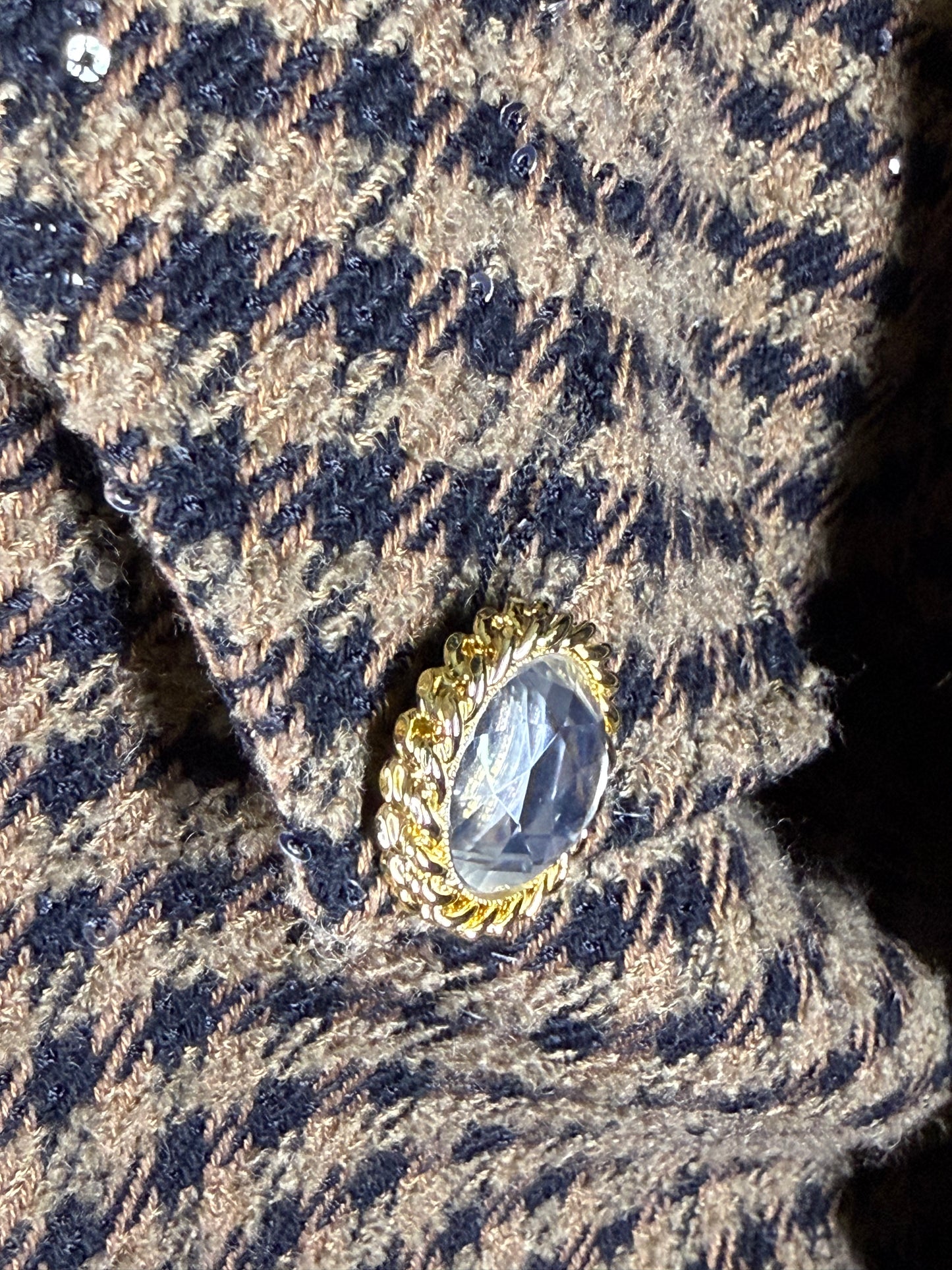 ALESSANDRA RICH tweed sequin embellished bomber - UK6