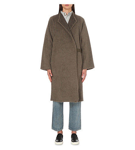 HELMET LANG alpaca cashmere coat - size P (UK6-10)