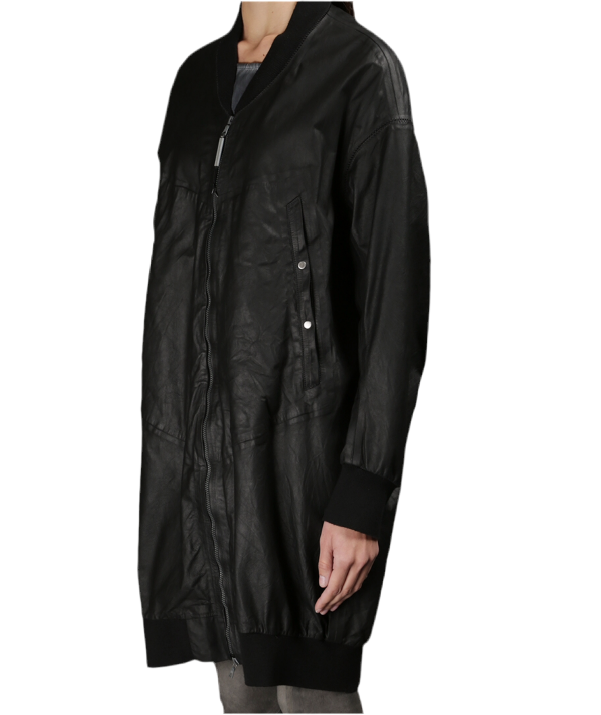 ISAAC SELLAM long leather bomber - FR36 (UK8-10)