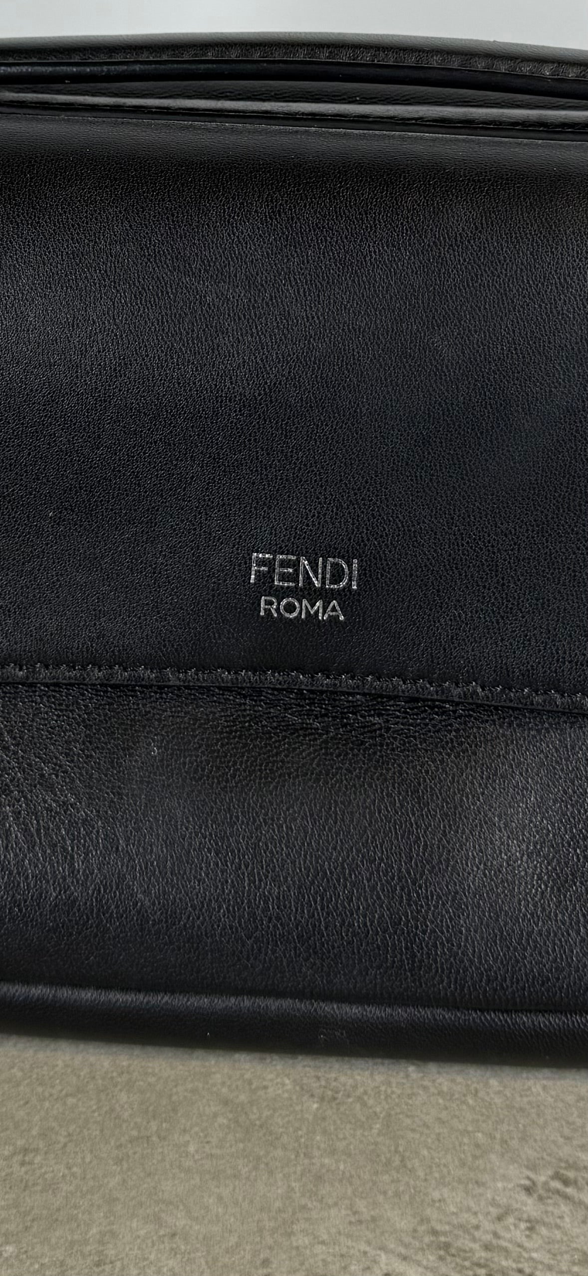 FENDI black leather nano baguette