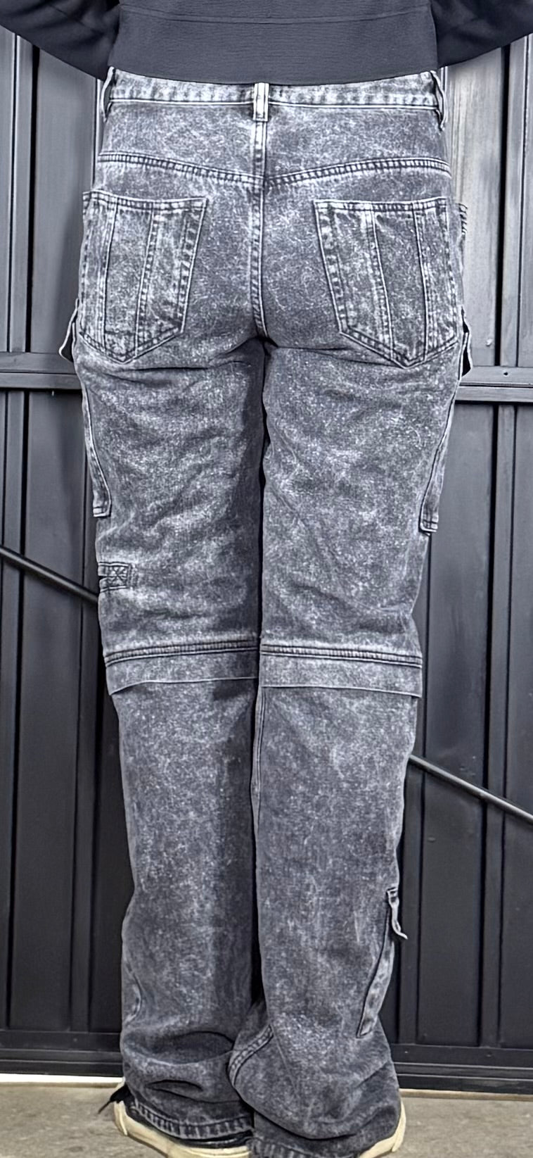 ISABEL MARANT 'Vokayo' dark grey cargo jeans - FR40 / UK10-12