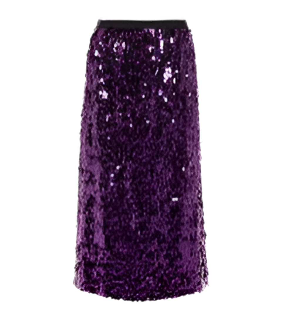 PLAN C purple sequined midi skirt - IT42 (UK8-10)
