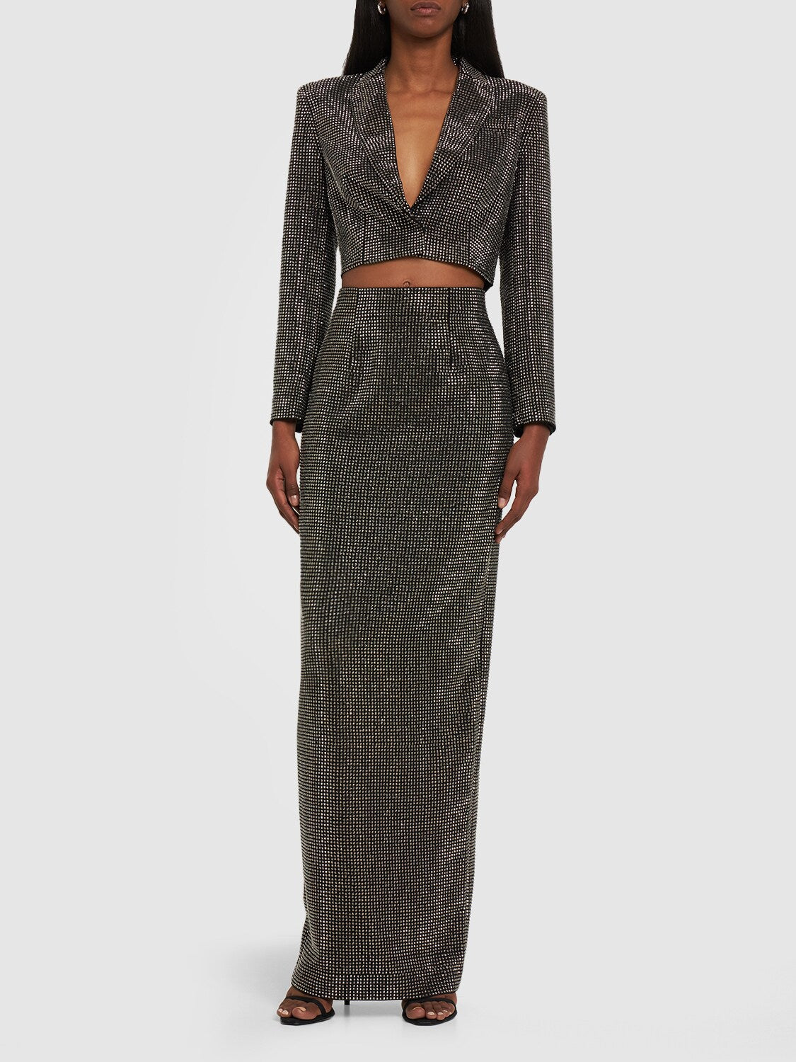ROLAND MOURET crystal-embellished skirt (co-ord) - UK10-12