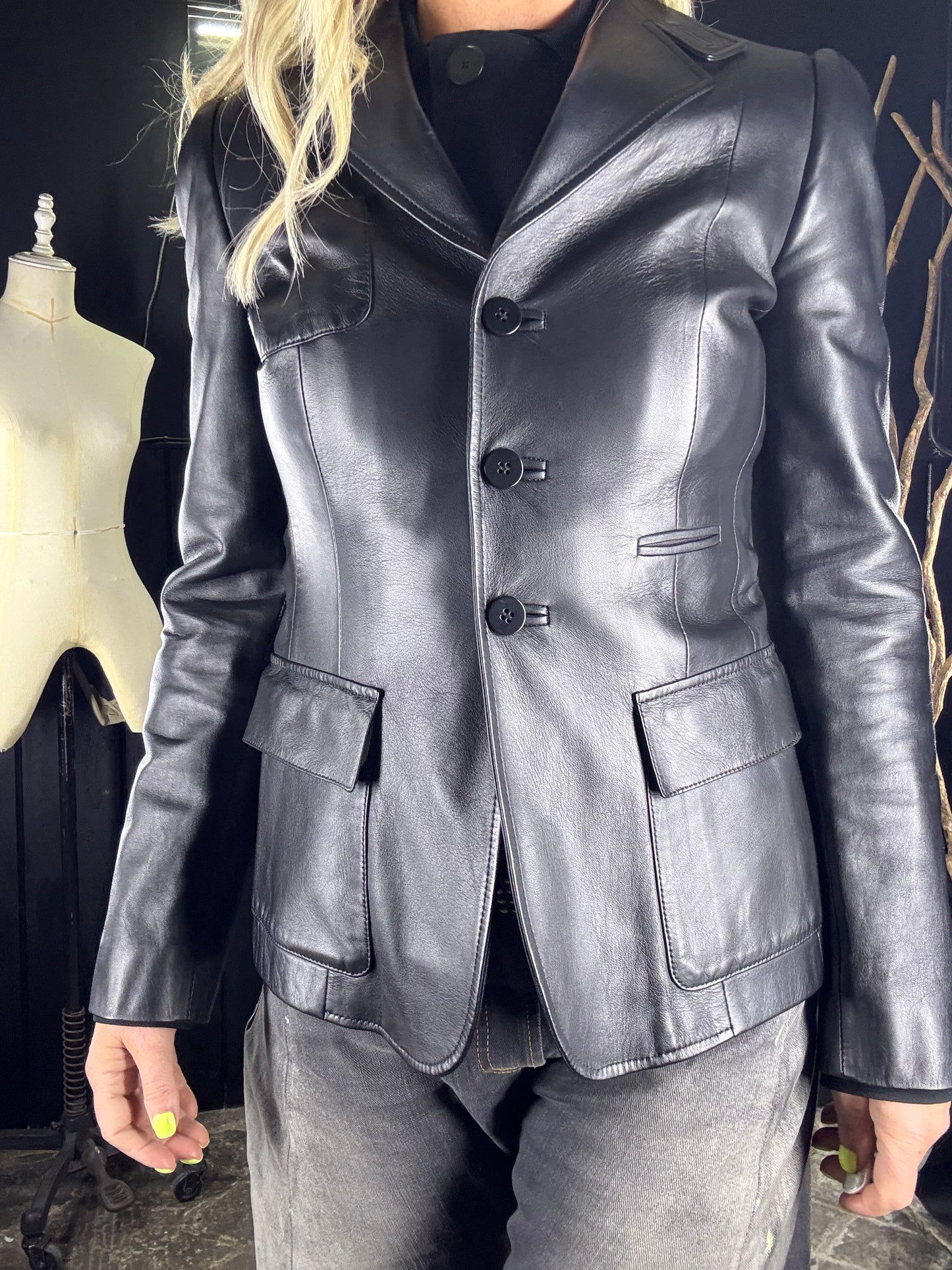 ARMANI leather jacket - IT40 (UK8-10)