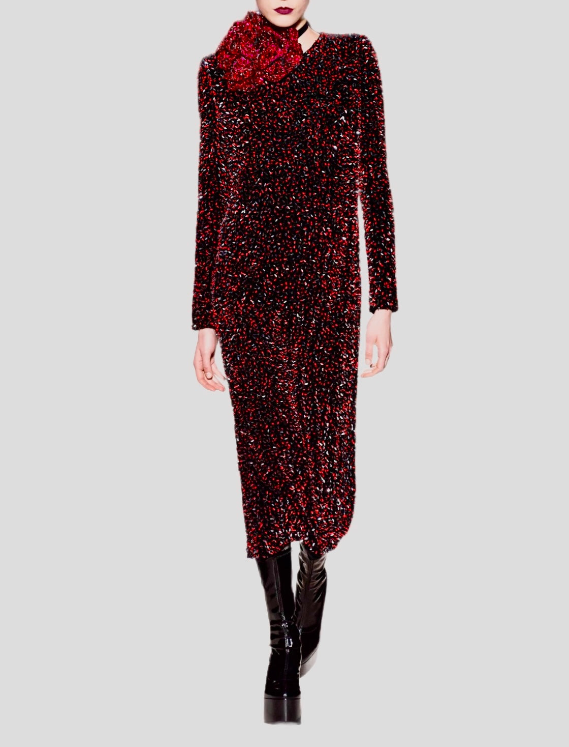 DRIES VAN NOTEN (runway) sequin midi dress - FR38 / UK8-10