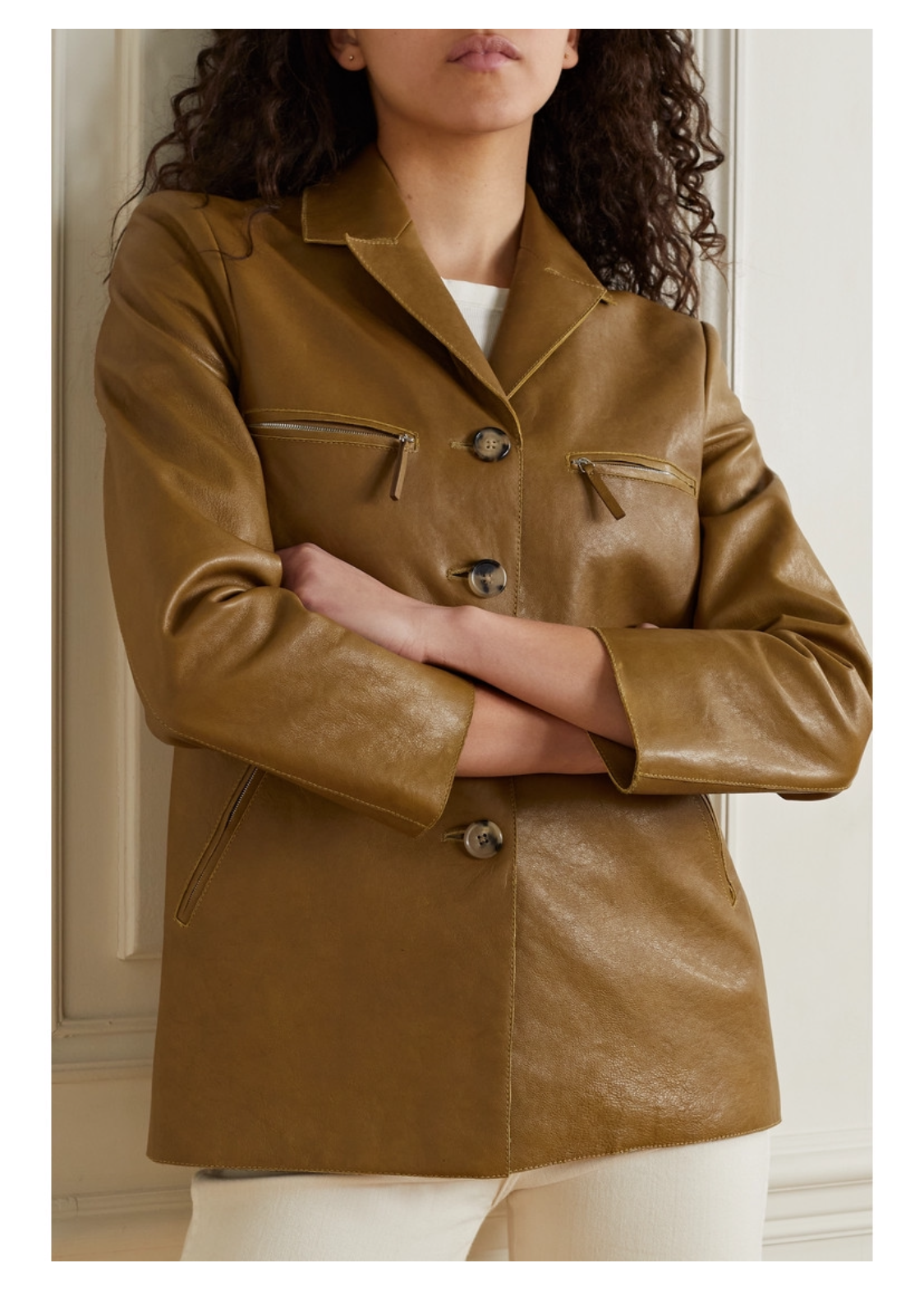 KHAITE ‘Russo’ leather blazer / jacket - size US6 (UK8-10)