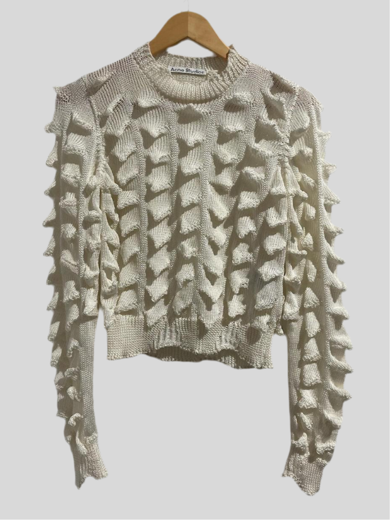 ACNE STUDIOS white 3D sweater - S