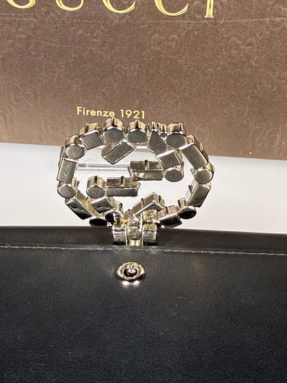 GUCCI Swarovski crystal logo clutch