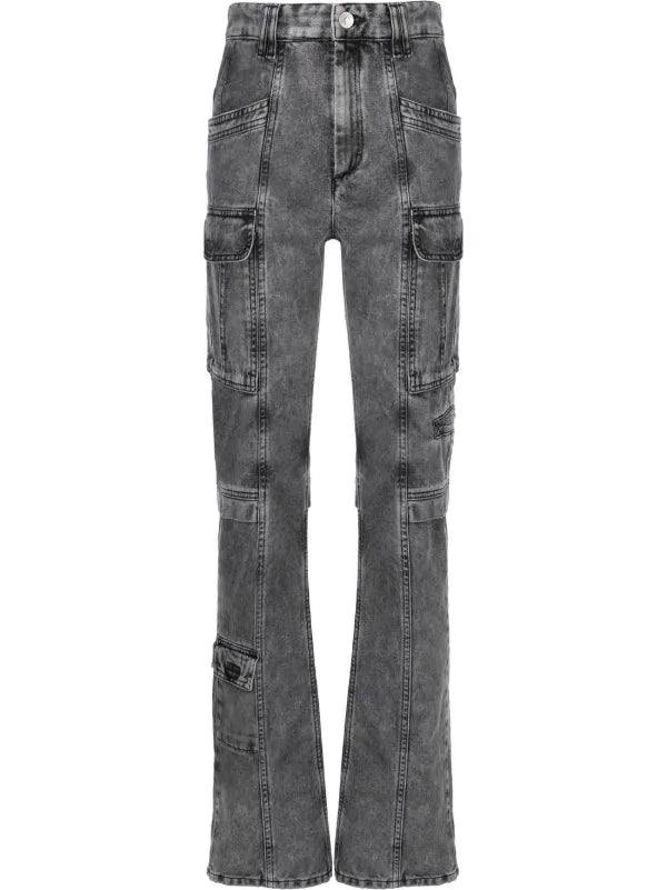 ISABEL MARANT 'Vokayo' dark grey cargo jeans - FR40 / UK10-12