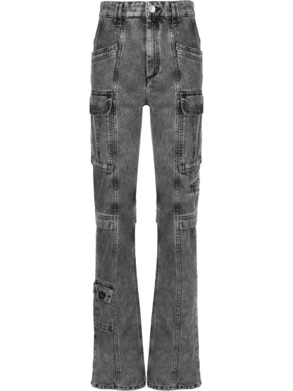 ISABEL MARANT 'Vokayo' dark grey cargo jeans - FR40 / UK10-12