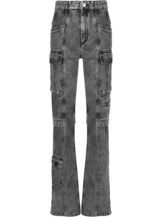 ISABEL MARANT 'Vokayo' dark grey cargo jeans - FR40 / UK10-12