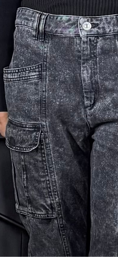 ISABEL MARANT 'Vokayo' dark grey cargo jeans - FR40 / UK10-12