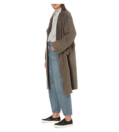 HELMET LANG alpaca cashmere coat - size P (UK6-10)