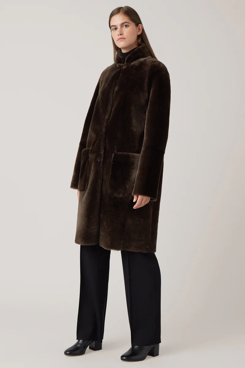 NICOLE FARHI reversible real sheepskin coat - size S (UK6-10 NICOLE FARHI reversible real sheepskin coat - size S (UK6-10