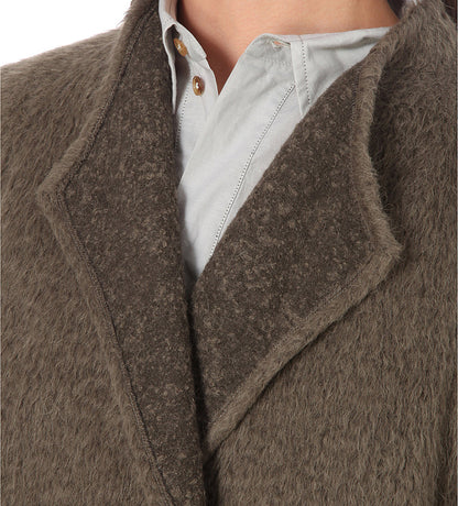 HELMET LANG alpaca cashmere coat - size P (UK6-10)