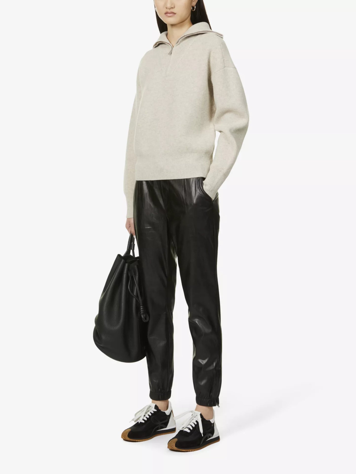PAIGE ‘Vivette’ faux-leather jogger style trousers - L (UK10-14)