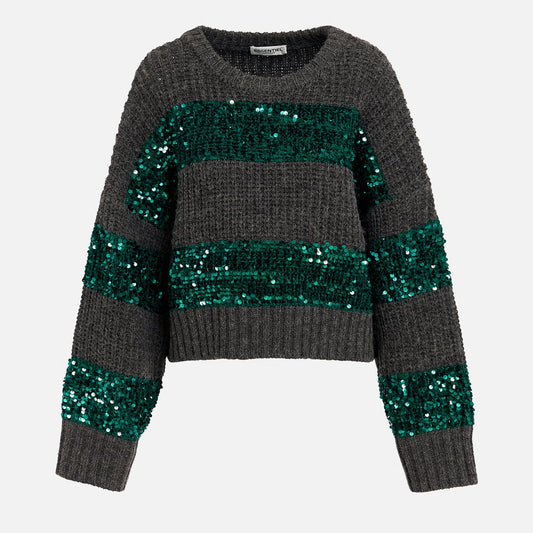 ESSENTIEL ANTWERP alpaca blend sequin sweater - S