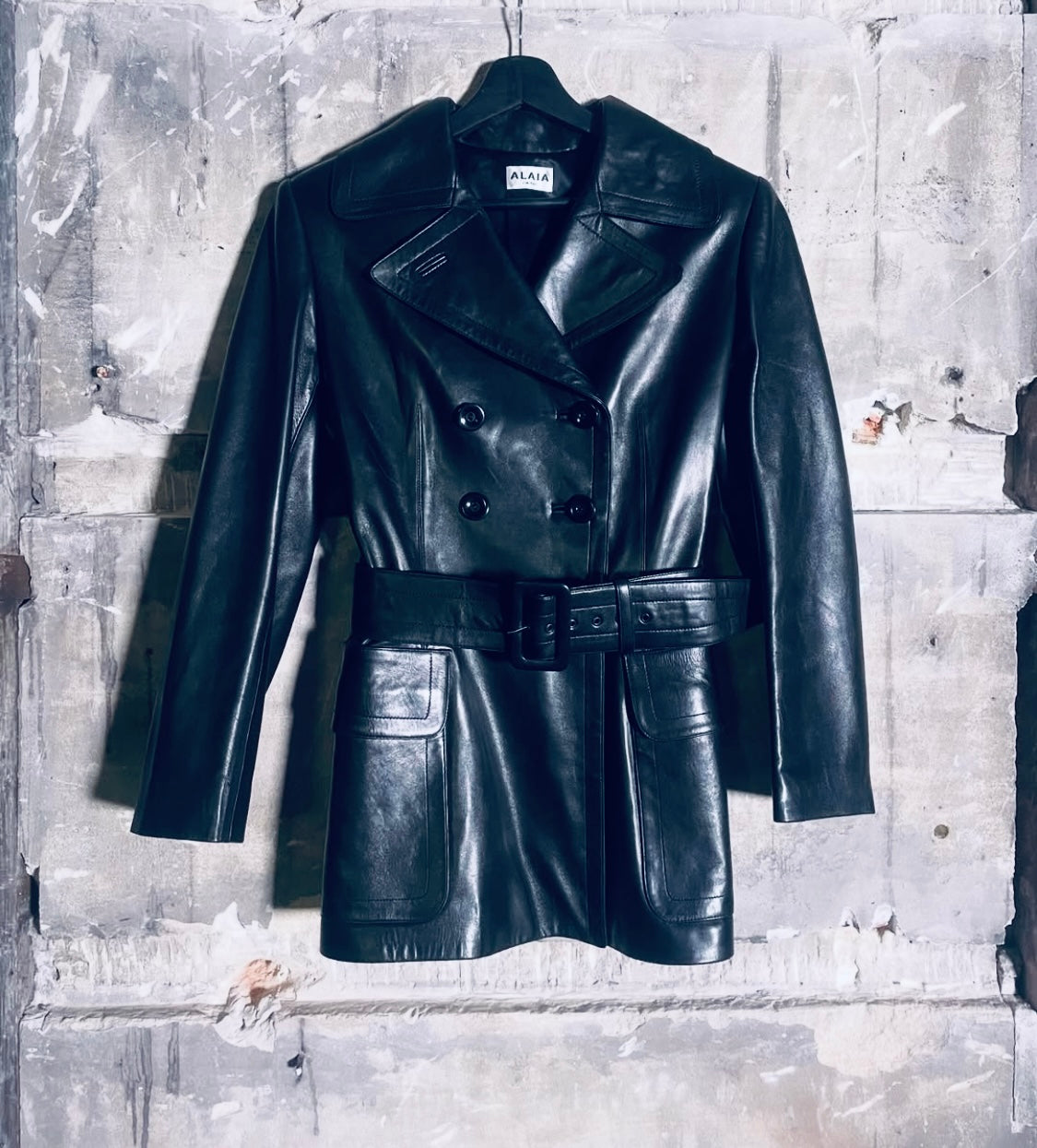 ALAÏA short leather trench - FR40 (UK8-10)