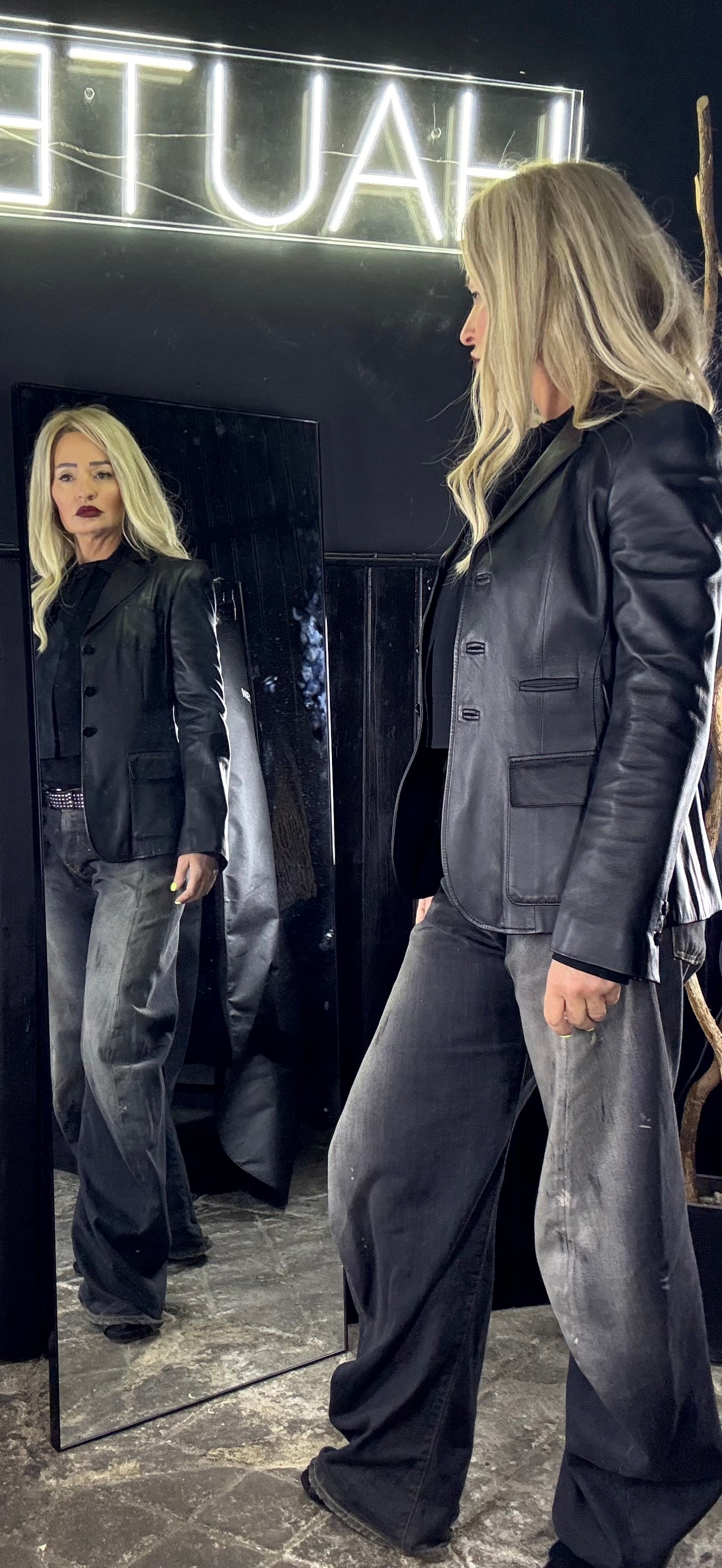 ARMANI leather jacket - IT40 (UK8-10)