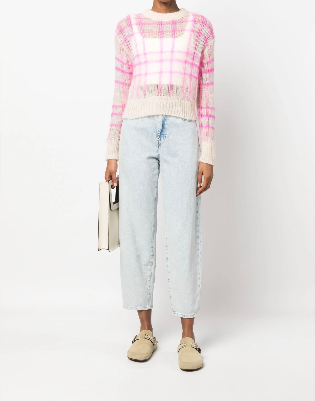 FORTE FORTE plaid-check print knit jumper - S