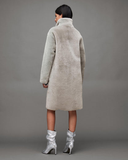ALLSAINTS Serra reversible sheepskin coat - size M (UK8-10)