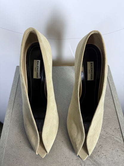 BALENCIAGA suede peep-toe shoes UK7 / EU40
