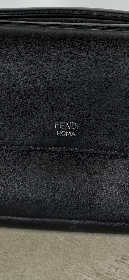 FENDI black leather nano baguette