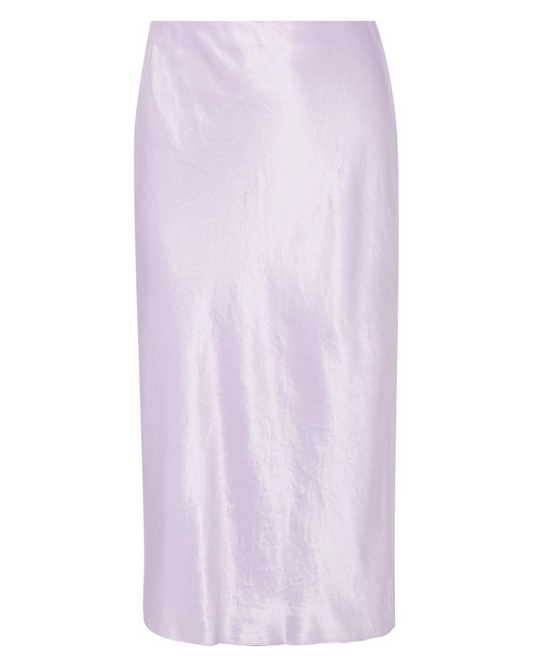 VINCE lilac hammered satin midi slip skirt - S