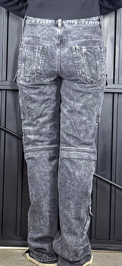 ISABEL MARANT 'Vokayo' dark grey cargo jeans - FR40 / UK10-12