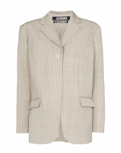 JACQUEMUS 'La Collectionneuse' silk-blend oversized blazer - FR36  (UK8-10)