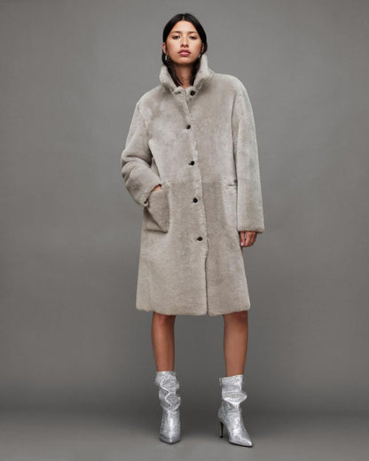 ALLSAINTS Serra reversible sheepskin coat - size M (UK8-10)