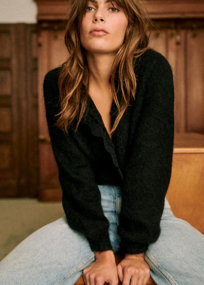 SEZANE mohair blend black cardigan - M