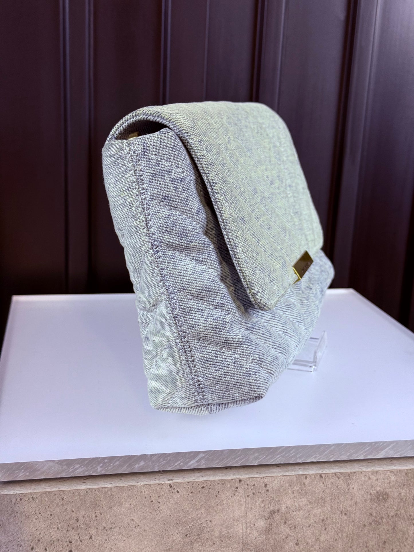 ISABEL MARANT denim quilted cross-body clutch bag