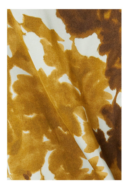 DRIES VAN NOTEN belted printed charmeuse midi dress - FR36 / UK8-10