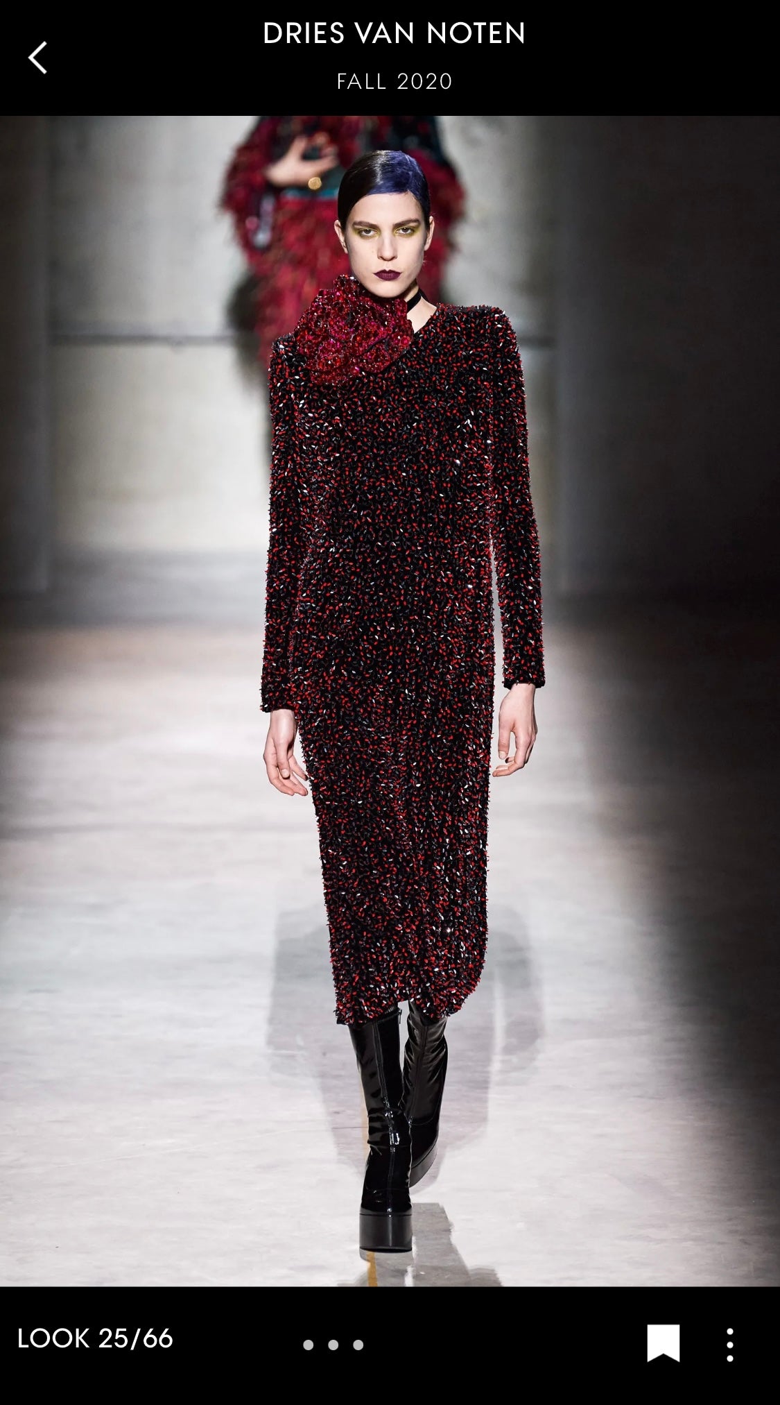 DRIES VAN NOTEN (runway) sequin midi dress - FR38 / UK8-10