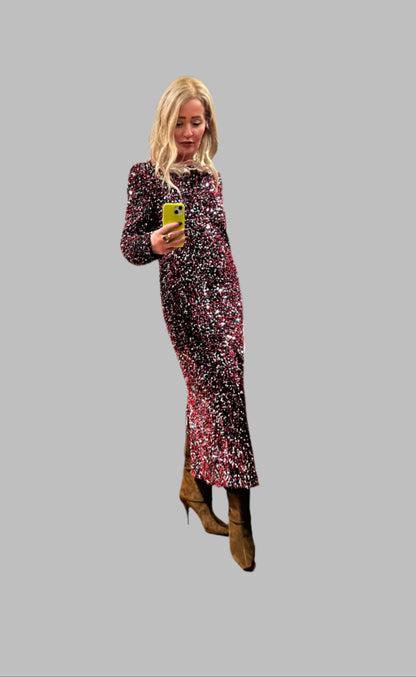 DRIES VAN NOTEN (runway) sequin midi dress - FR38 / UK8-10