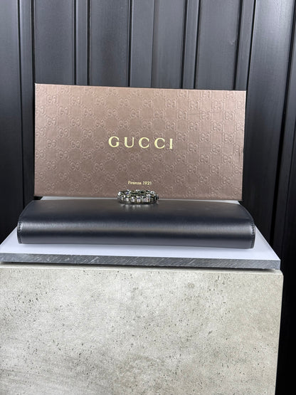 GUCCI Swarovski crystal logo clutch
