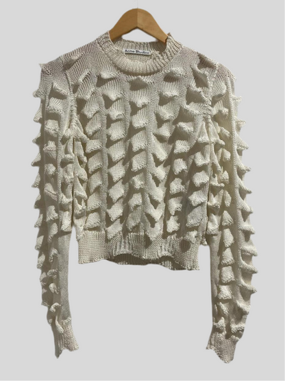 ACNE STUDIOS white 3D sweater - S
