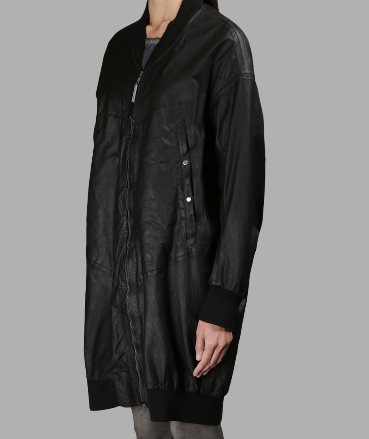 ISAAC SELLAM long leather bomber - FR36 (UK8-10)