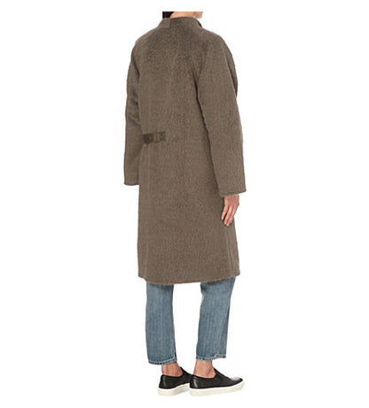 HELMET LANG alpaca cashmere coat - size P (UK6-10)