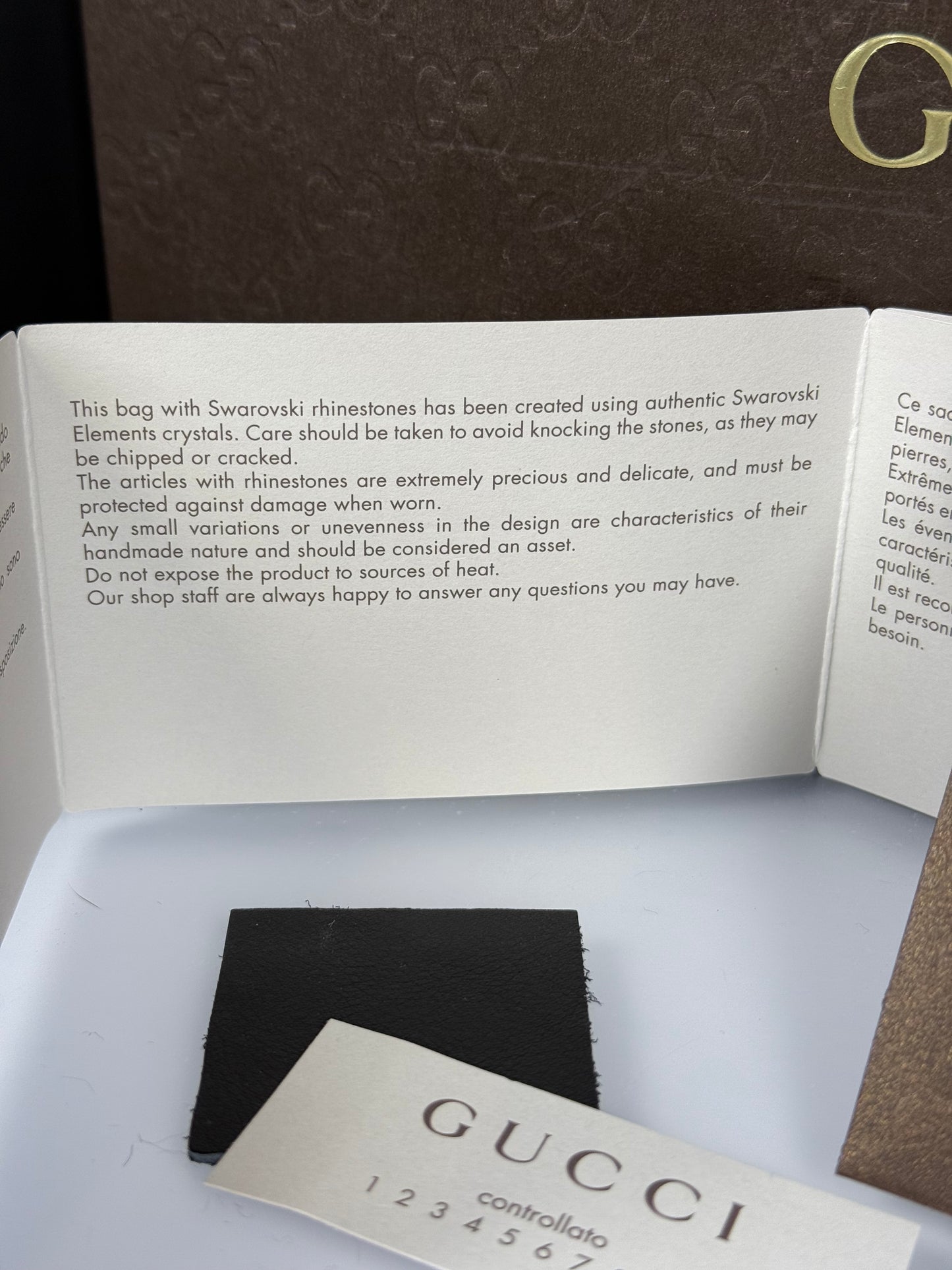 GUCCI Swarovski crystal logo clutch
